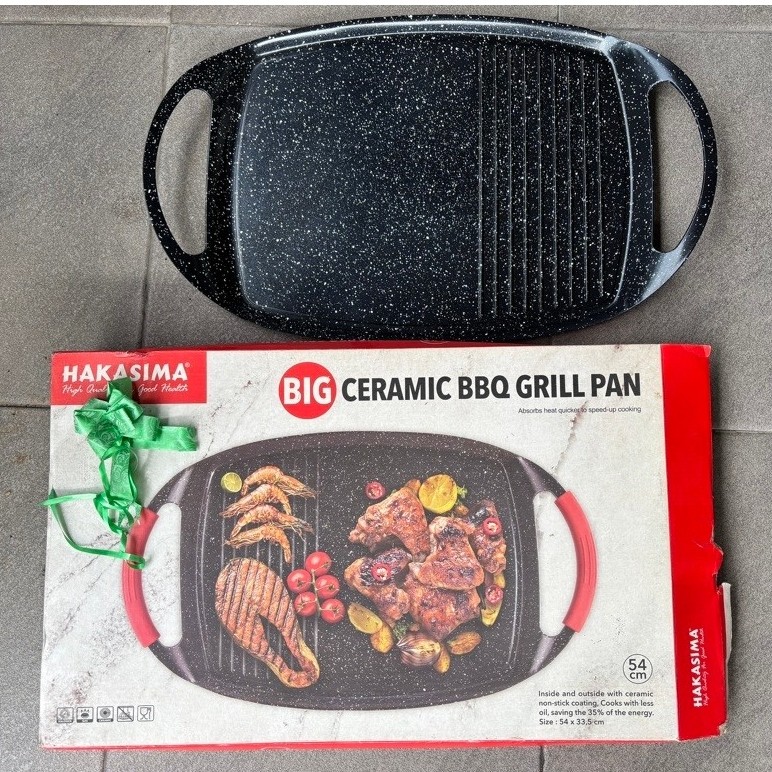Panci Grill BBQ HAKASIMA BIG Ceramic BBQ Grill Pan 54 cm dengan Handle