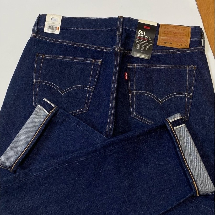 Levis 501 Slim Taper Selvedge Rinse