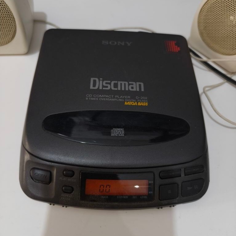 Sony Discman D-202 CD Compact Player Mega Bass hitam