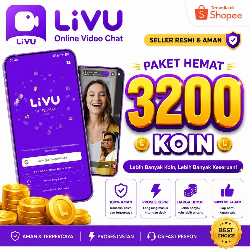 TOP UP KOIN LIVU 3200 MURAH PROSES SEKARANG TINGGAL PAKAI