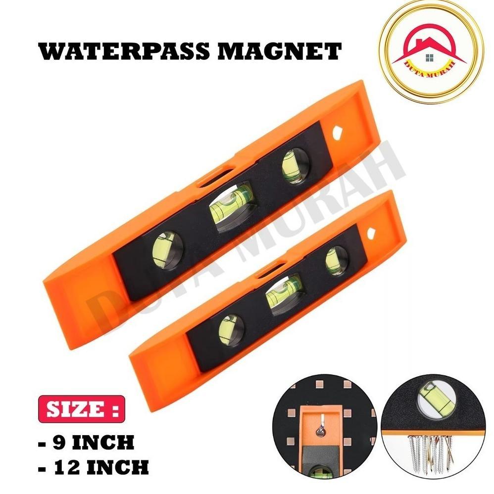 Waterpass Magnet Mini Waterpas Magnet 9 dan 12'' WATERPASS WITH MAGNET Waterpass Magnet Aluminium