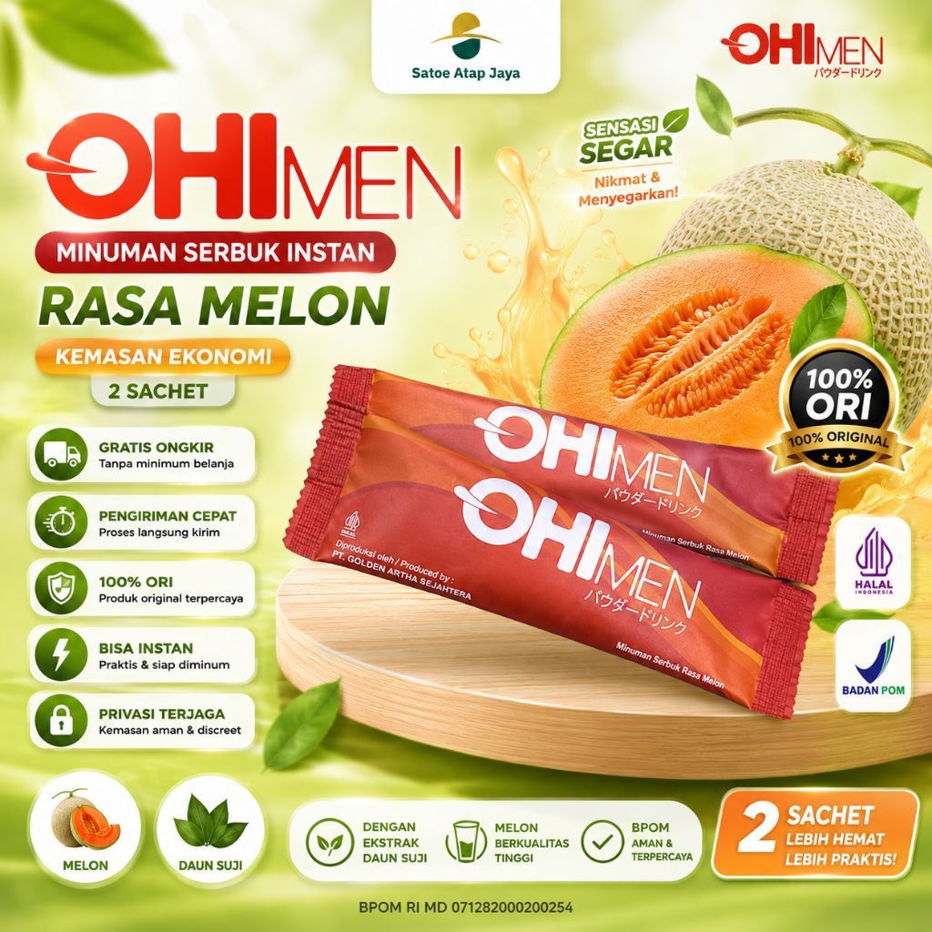 OHIMEN ORIGINAL KEMASAN EKONOMIS 2 SACHET MINUMAN SERBUK HERBAL RASA MELON
