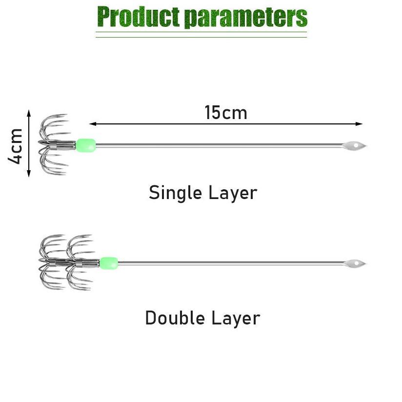 Kail Cumi Umbrella Hook Stainless Steel Glow Menyala / Squid Hook / Pancing Cumi Garong Umbrella Kai