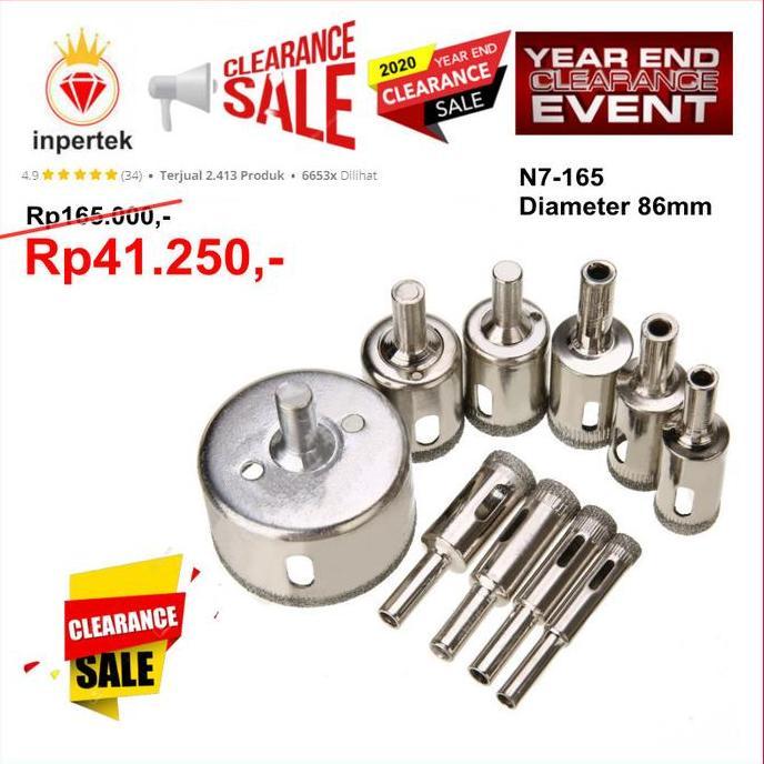 TOPFUF Mata Bor Kaca 86 Mata Bor Keramik 86 Holesaw Diamond Hole Saw Kaca 86