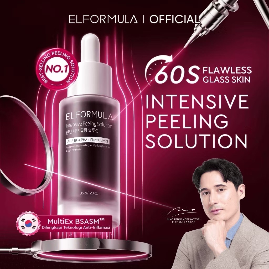 ELFORMULA Intensive Peeling Solution 35 gr - Peeling Serum Dark Spot Glass Skin Eksfoliasi Wajah Sel