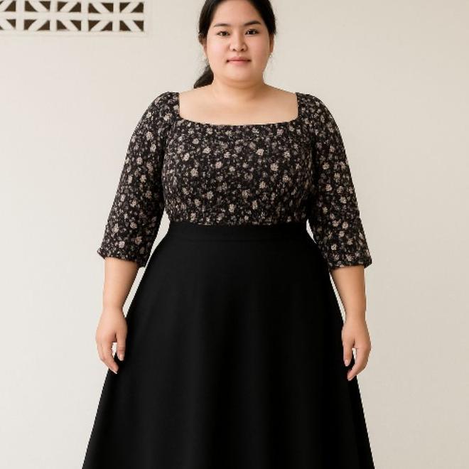 New Rok Midi Jumbo Flare Skirt | Midi Flare Skirt Sport Olahraga Kerja | Rok Senam Zumba Jumbo Wanit