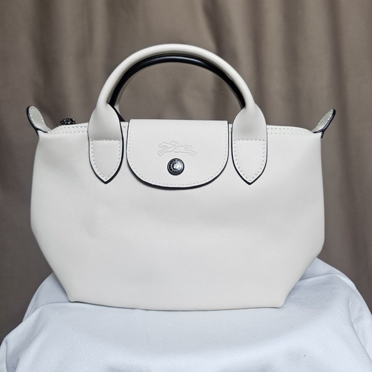 ORIGINAL Longchamp Cuir Size XS + Long Strap - White