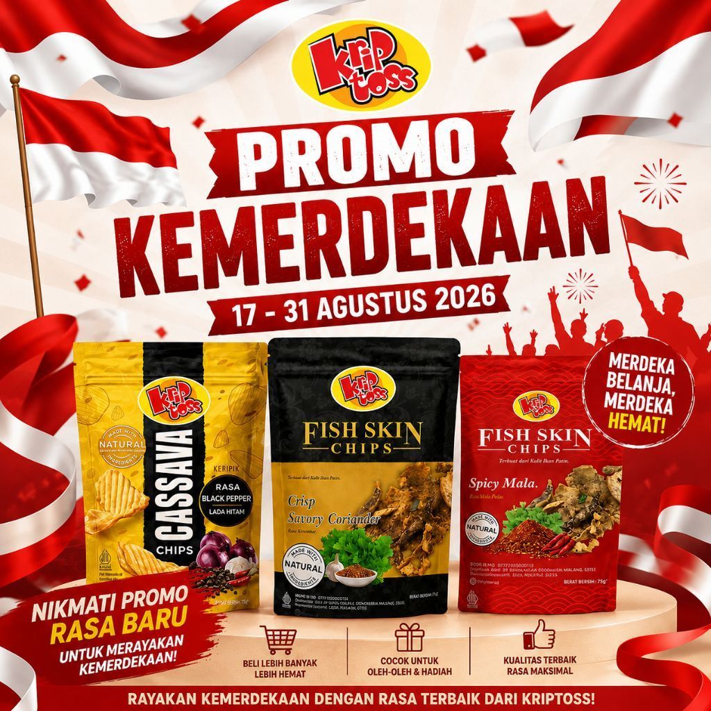 Kriptoss Promo Kemerdekaan Paket Rasa Baru Cassava Chips Rasa Black Pepper Fish Skin Chips Crisp Sav