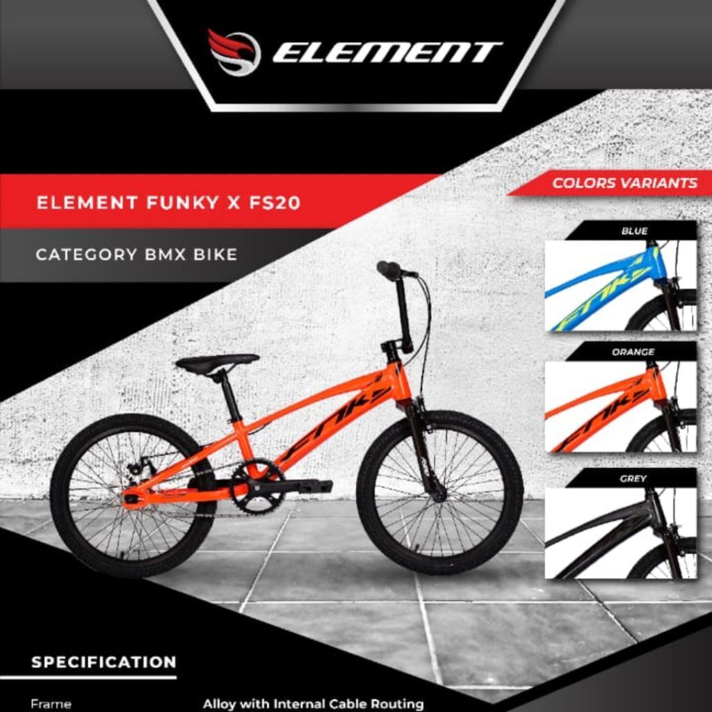 Sepeda bmx 20inch Element Funky FS20 frame Alloy