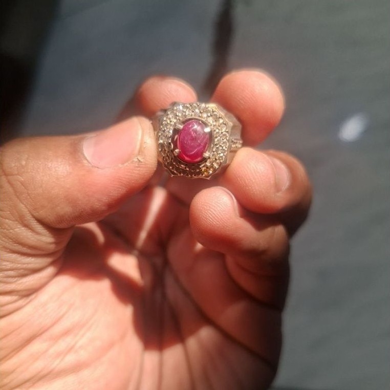 Natural Ruby Ring Perak
