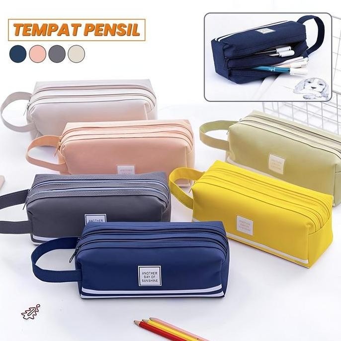 [COD] Tseloop A80 Tempat Alat Tulis Perlengkapan Sekolah 2 Sisi Dompet Pensi