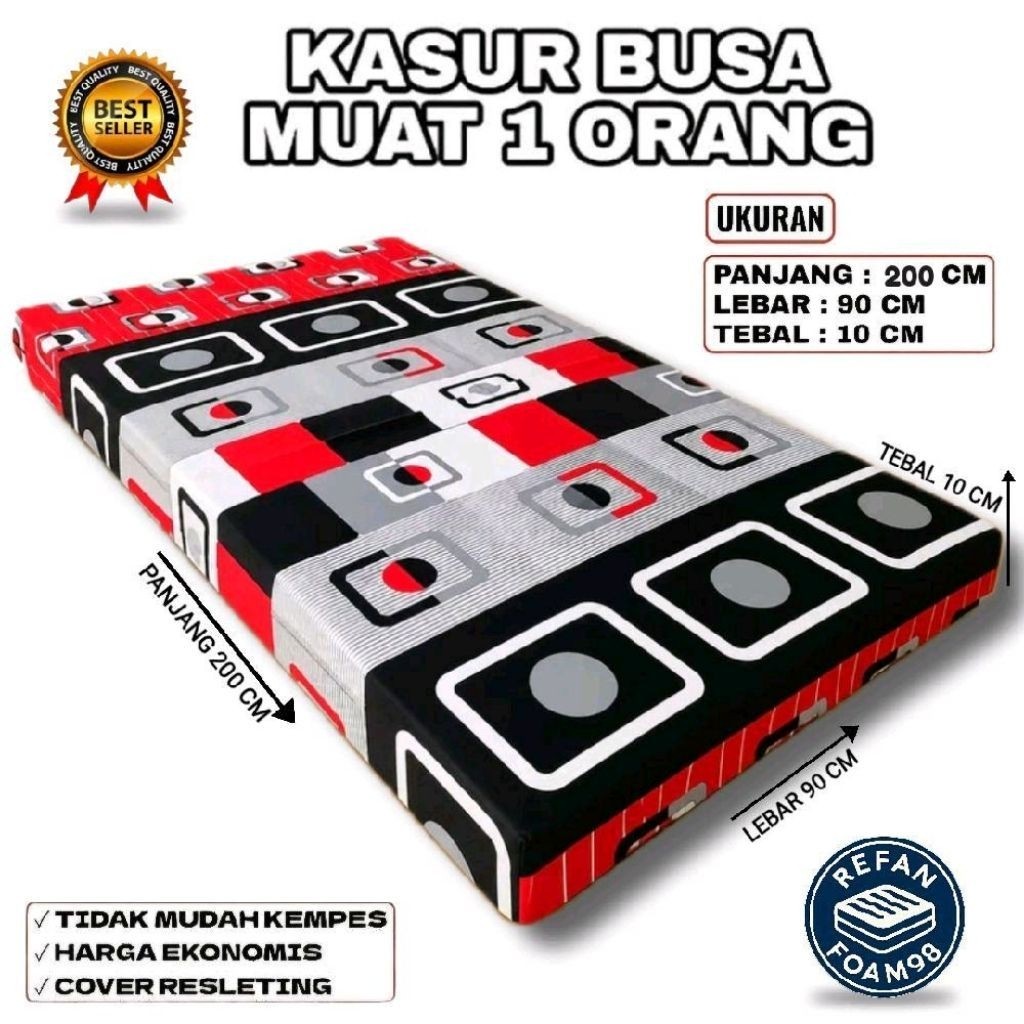 Kasur Busa D26 Berkualitas Super Awet 200x90x10 CM 1 Orang