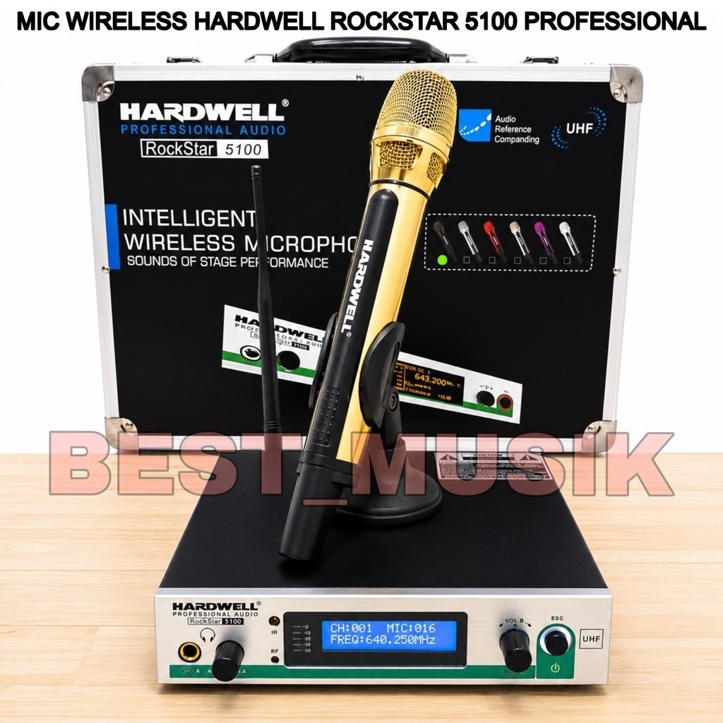 Mic wireless hardwell rockstar 5100 original free koper Single mic hardwell ROCKSTAR5100 GOLD