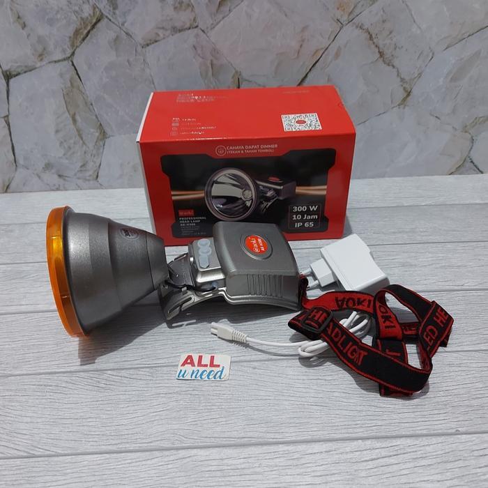 Senter Kepala Jumbo Led Cahaya Putih Kuning 300W Aoki AK H300 Original - Aoki AK H300
