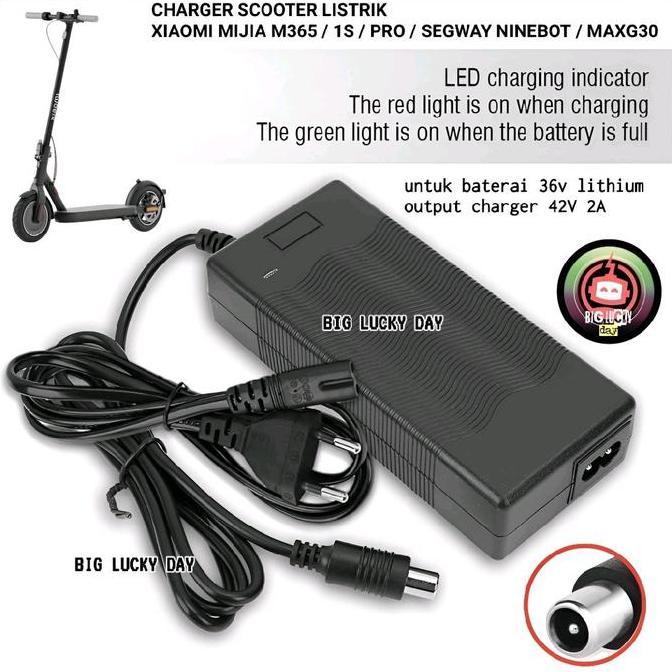 CHARGER SKUTER LISTRIK 42V 2A ADAPTOR UNIVERSAL UNTUK XIAOMI MIJIA M365 PRO 1S SEGWAY NINEBOT ES1 ES
