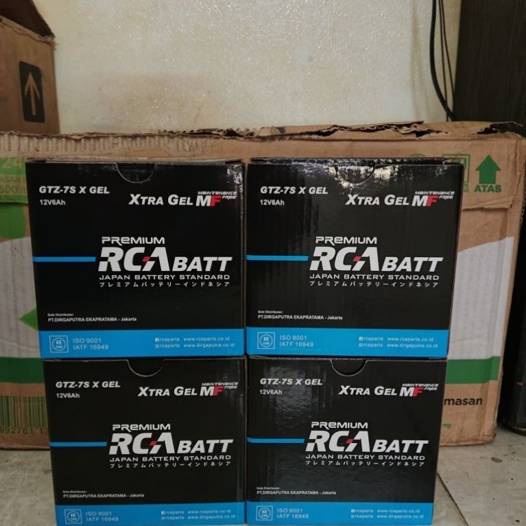 Accu RCA BATT GTZ-7S X GEL 12V 6Ah & RCA BATT GTZ-5S X GEL 12V 4Ah Xtra Gel MF Premium Japan Battery