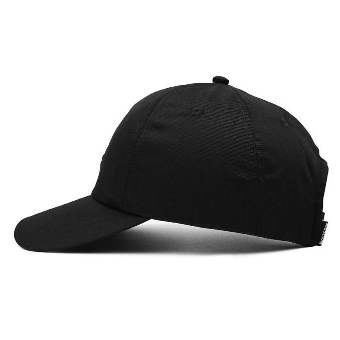 BOYSCODE Topi Baseball Polo Cap Basic Distro Pria Wanita Big Logo Hitam Fullblack
