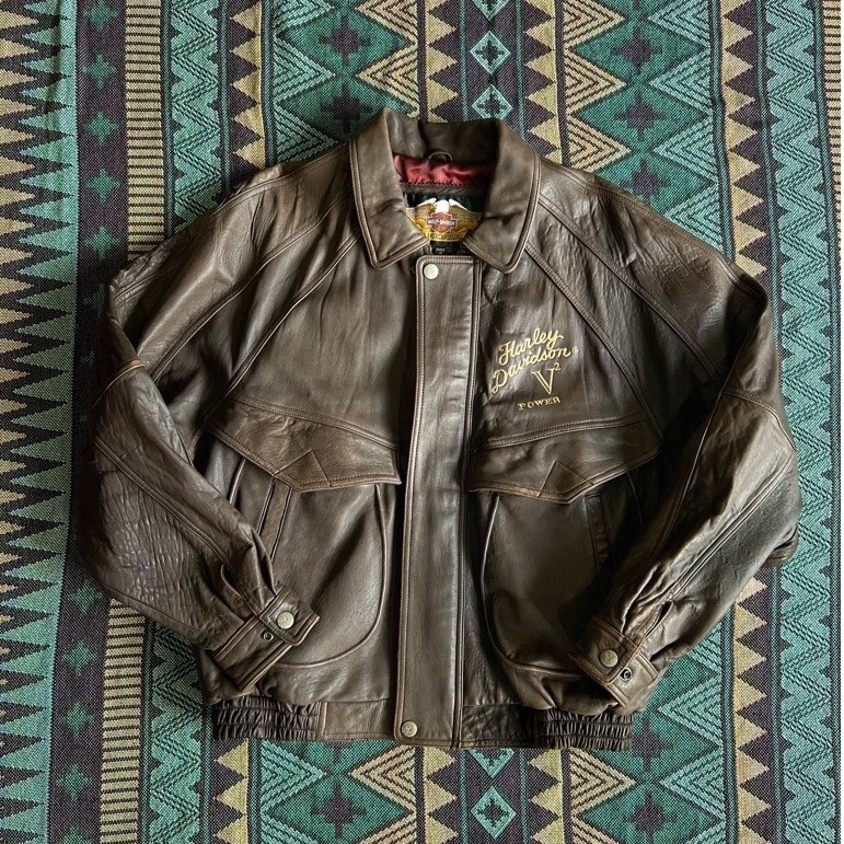 Jaket Bomber Biker Leather Original Made in USA - Size XL