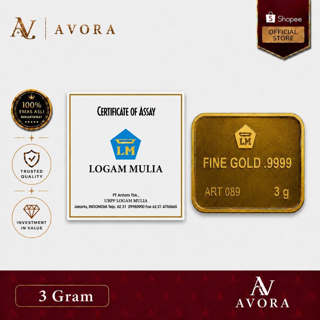 Avora Emas Logam Mulia Antam Retro Tidur LM 3 Gram Tahun 2026