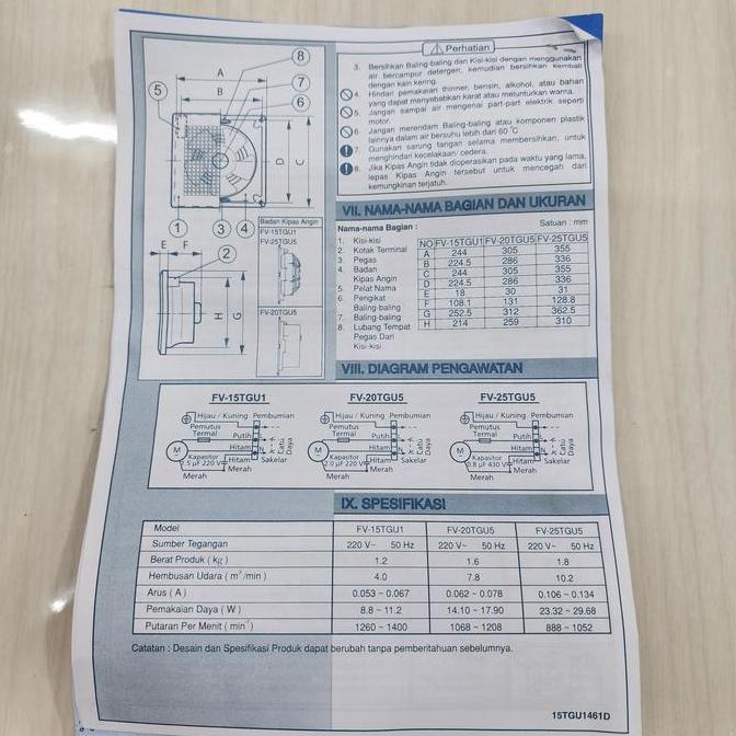 Exhaust Fan Panasonic Sekai/ Kdk Exhaust Plafon Ceiling Fan