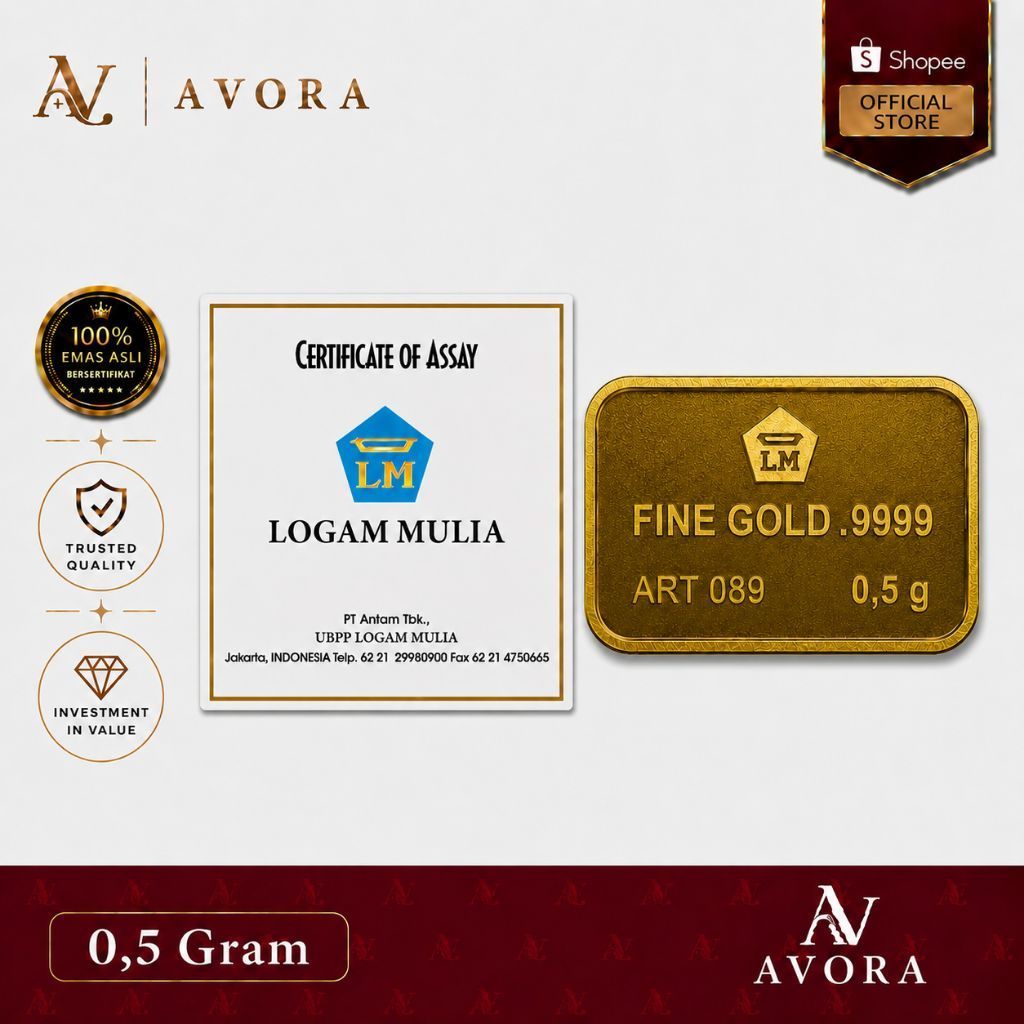 Avora Emas Logam Mulia Antam Retro Tidur LM 0,5 Gram Tahun 2026