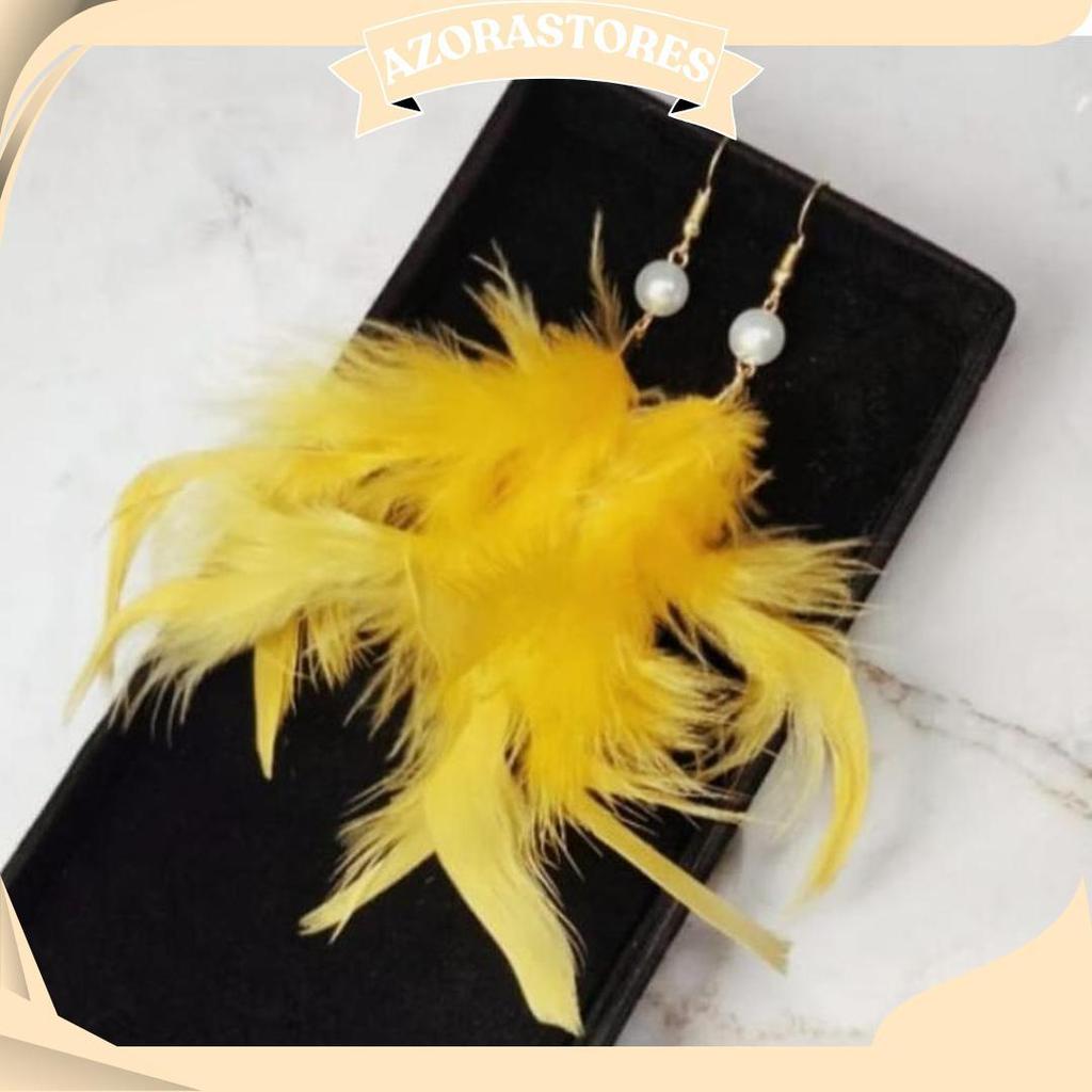 Anting Bulu Angsa/Anting Tusuk/Aksesoris Fashion AS Terlaris