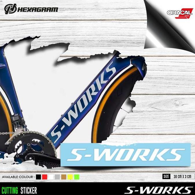 Promo Cutting Sticker Frame Sepeda S-WORKS Logo Besar | S-WORKS Diskon