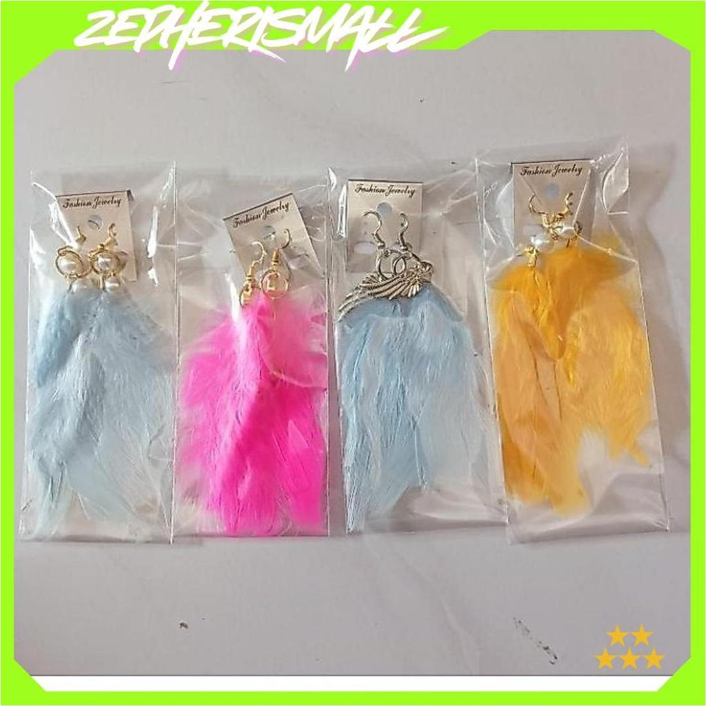 Anting Bulu Angsa/Anting Tusuk/Aksesoris Fashion AS Terlaris