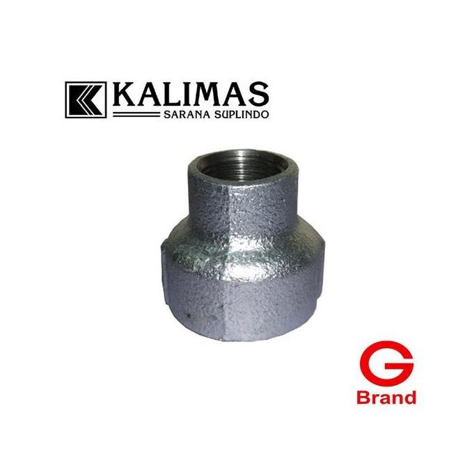 [] Reducer / V. Sock Galvanis Besi d. 2" x 1" Drat BSPT (G) | Sambungan fitting pipa besi