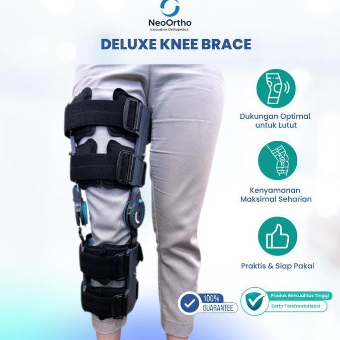 NeoOrtho  Deluxe Knee Brace Penyangga Kaki Alat Bantu Ortopedi Deker Terapi Lutut