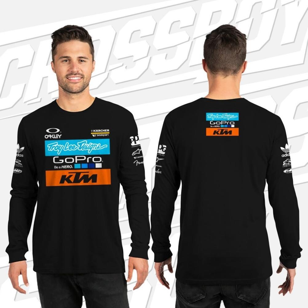 Diskon Kaos Lengan Panjang Pria Ktm Racing Motorcross Trail Tld Gopro Sablon Plastisol Cotton Combed