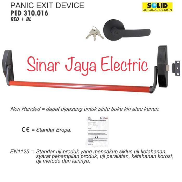 Panic Bar Solid PED 310 + 016 / Panic Exit Solid