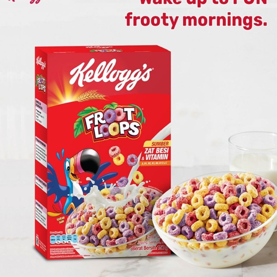 Kellogg’s Froot Loops 150g - Sereal Berwarna Ceria, Rasa Segar, Halal
