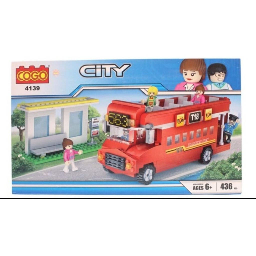 Pochi Mainan Anak Edukasi Block Cogo City Bus 436Pcs - 4139