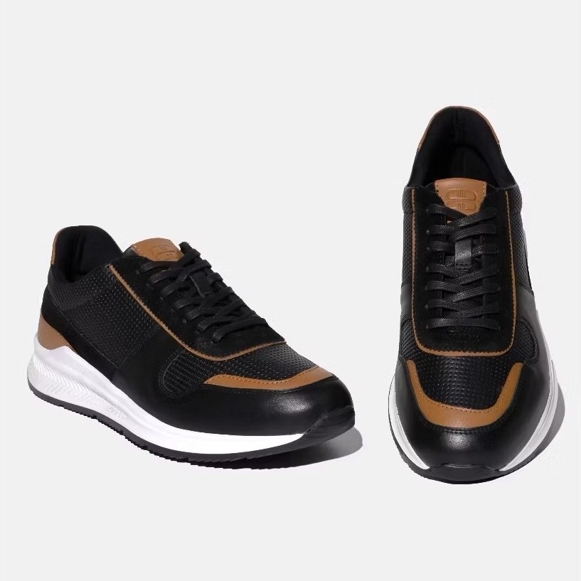 BUCCHERI Sepatu Kulit Pria Sneakers Benjamino Black - MG3070