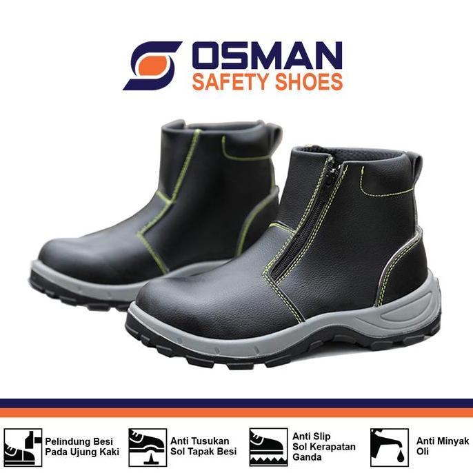 Sepatu Safety OSMAN Safety Shoes Zipper Resleting Tipe OS-668
