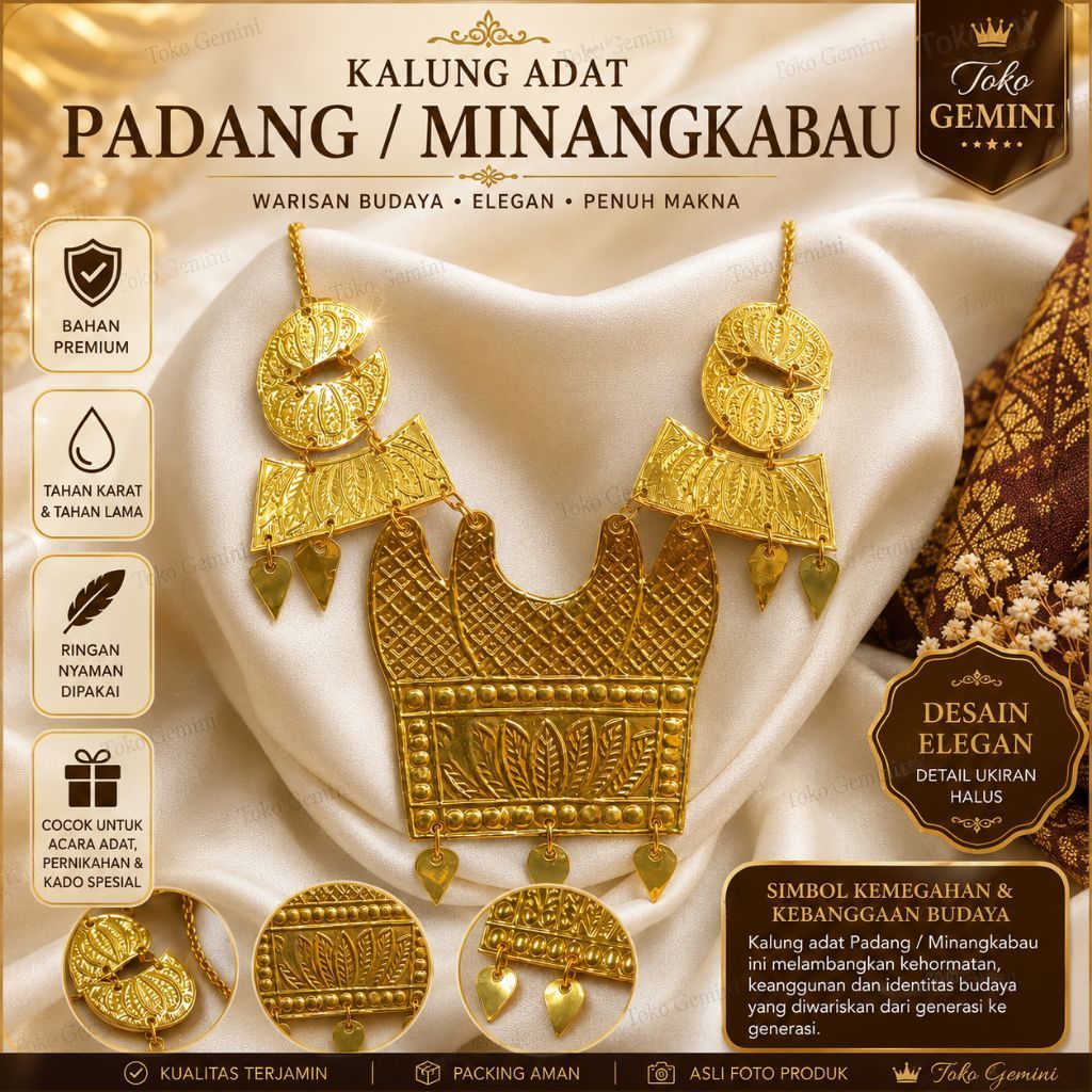 Kalung Adat Padang / Kalung Adat Minang / Kalung Padang / Kalung Minang / Kalung Rumah Gadang / Kalu