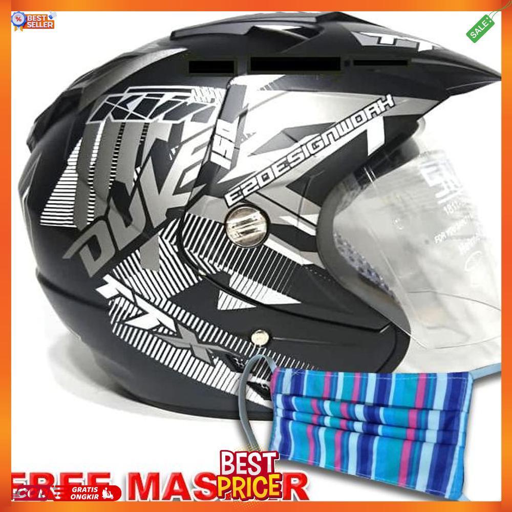 11.11 Helmet Double Visor Dua Kaca Helem Duke hitam Doff  helm