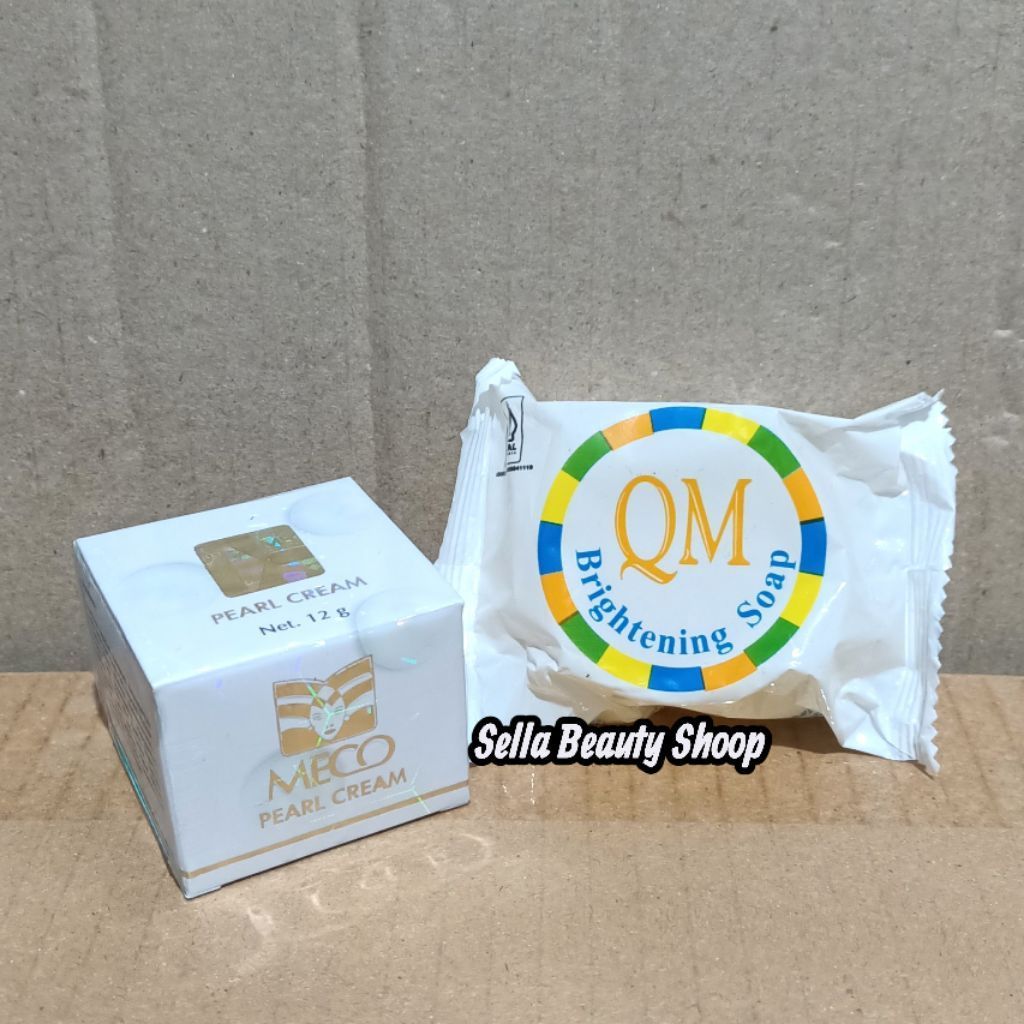( Paket )Meco Pearl Cream Day & Sabun QM Putih Original