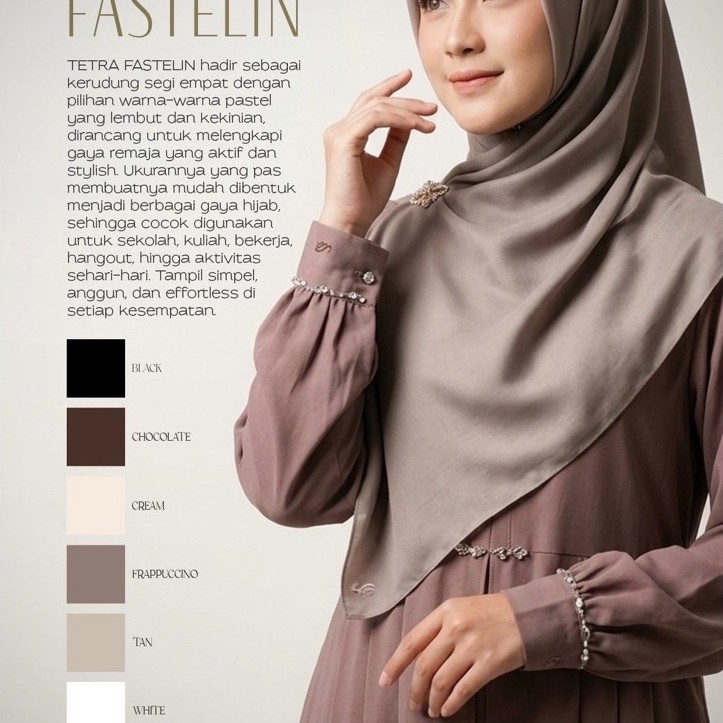 Rabbani - Tetra Fastelin / Hijab segi empat Rabbani / Rabani ori