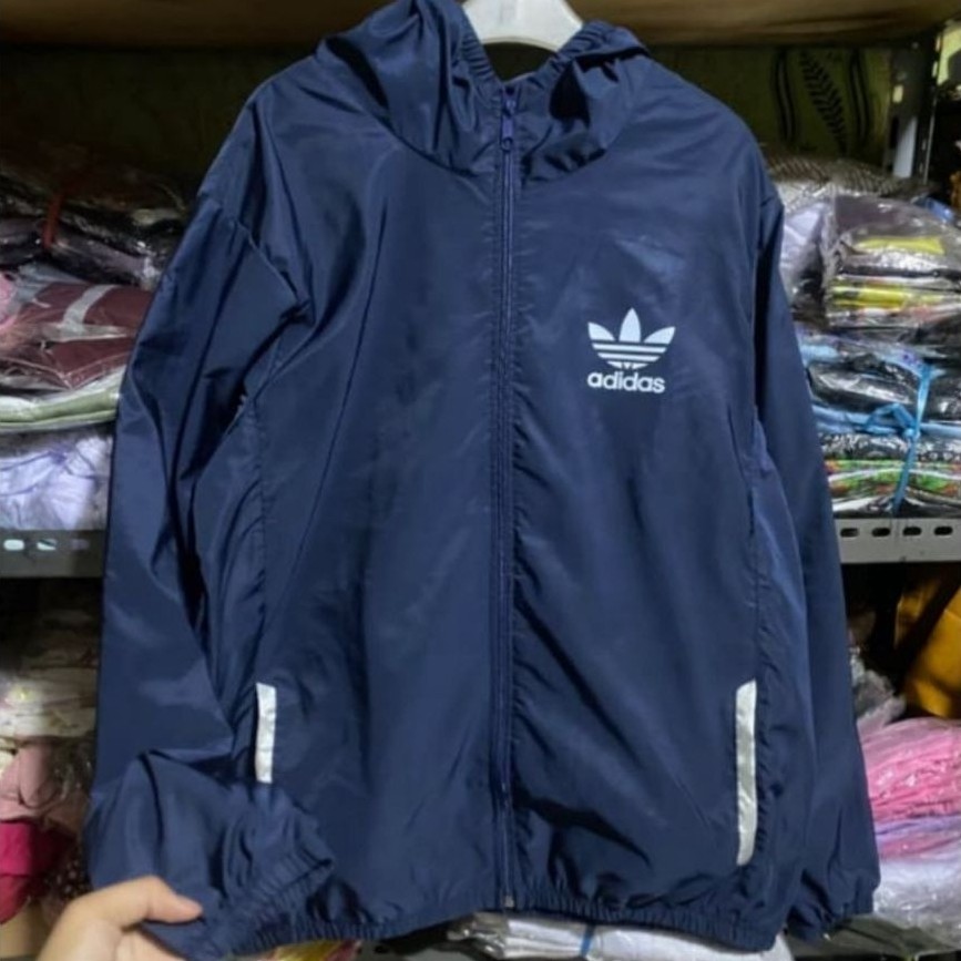 Jacket Adidas Adicolor Windbreaker Ringan Resleting