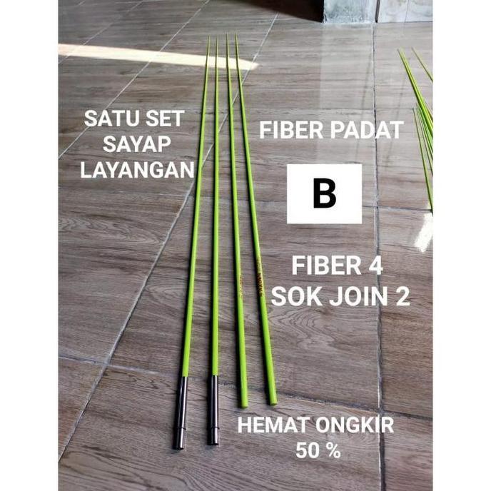 Bestprice- satu set blank fiber sayap layangan gapangan 100cm  150cm 200cm