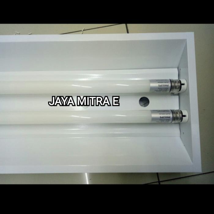 Kap Lampu TLD TKI 2x18W Komplit TL LED Ecofit Philips 8W Watt