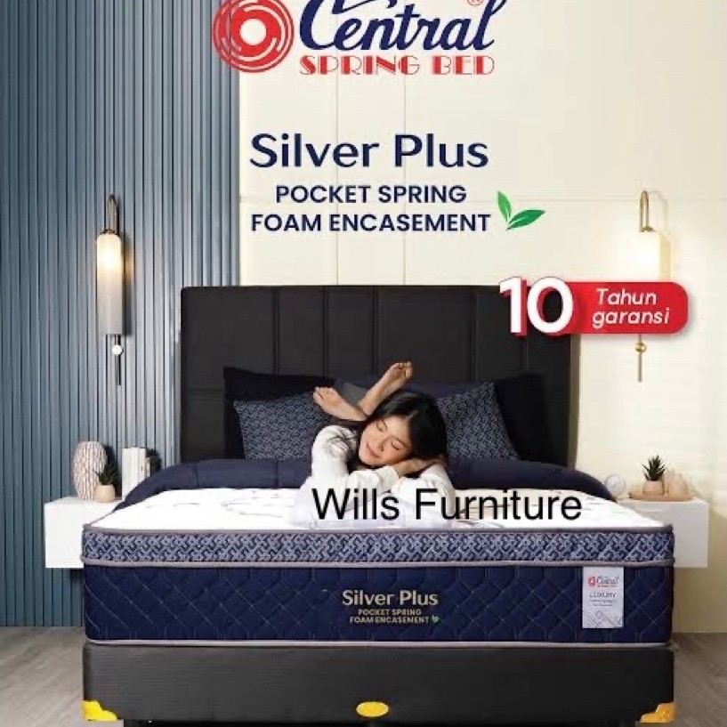 Central springbed kasur silver plus set kasur central