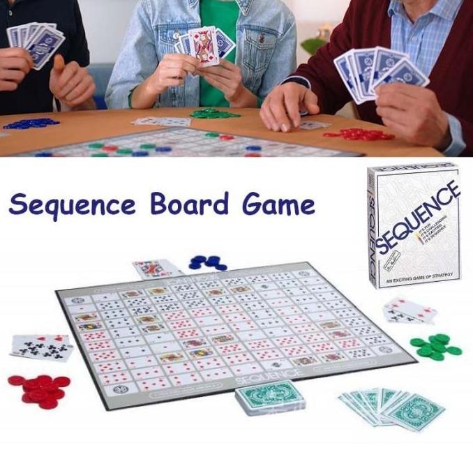 DJEESE Sequence Board Game Sequence Classic Game Card Game Mainan Board Game Seru Kartu Game Seru Se