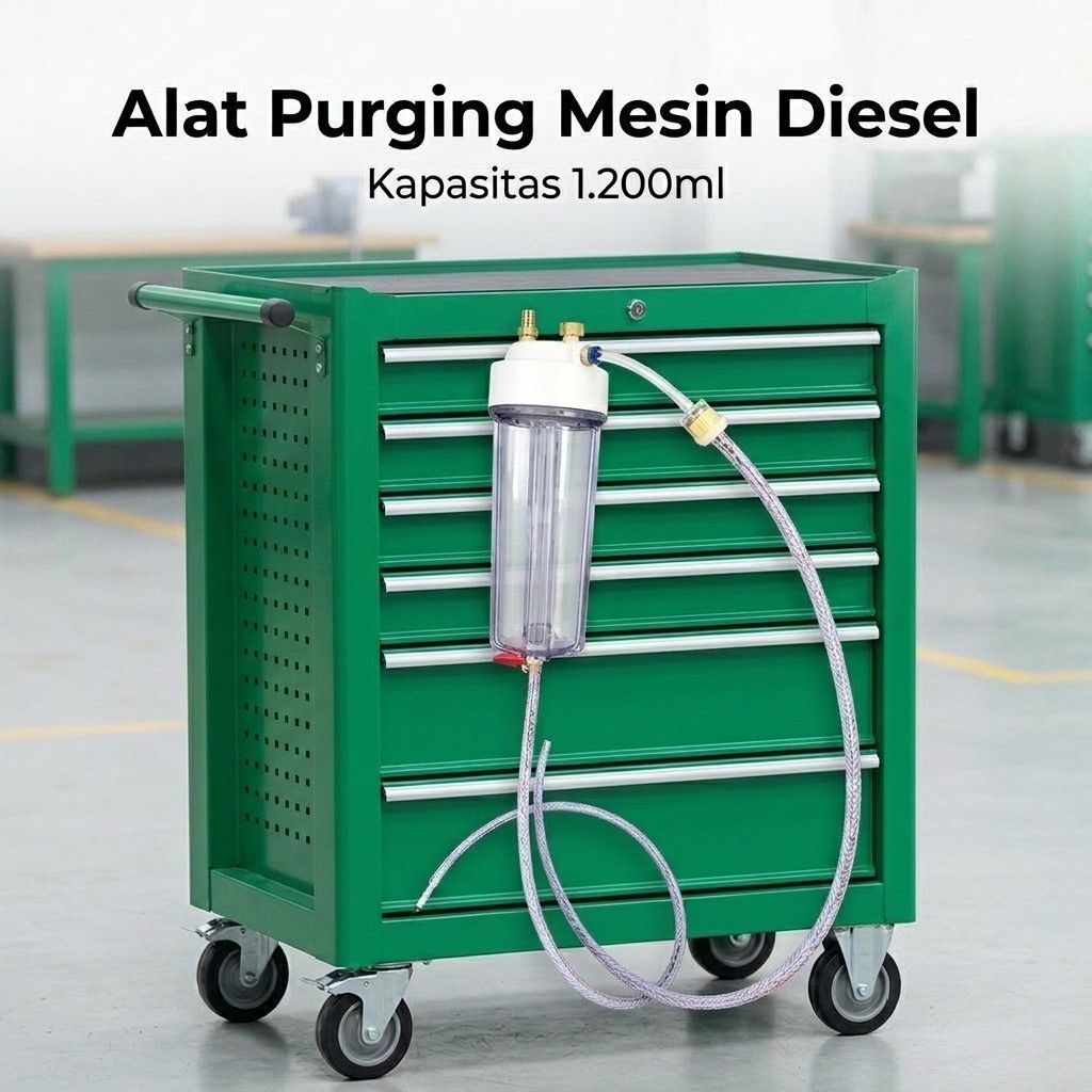 ALAT PURGING MESIN DIESEL 1200ml Tabung Transparan Tune up kit purging mesin diesel UNIVERSAL + filt