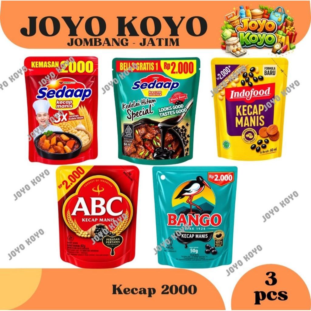 (2 pcs) Aneka Kecap 2000 Abc, Kecap Sedaap, Kecap Indofood, Kecap Bango - Instan