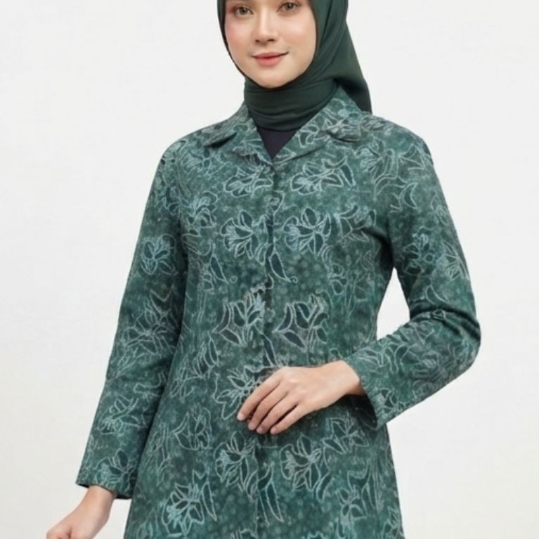 Batik Pkk seragam Baju Eksklusif WARNA HIJAU TOSCA BISA COD