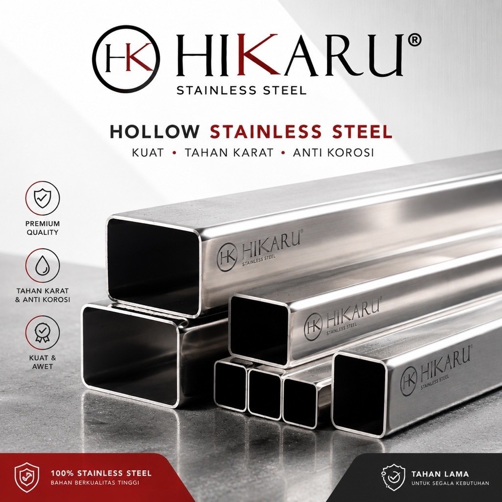 Hollow Stainless Steel / Kotak Stainless 25x50