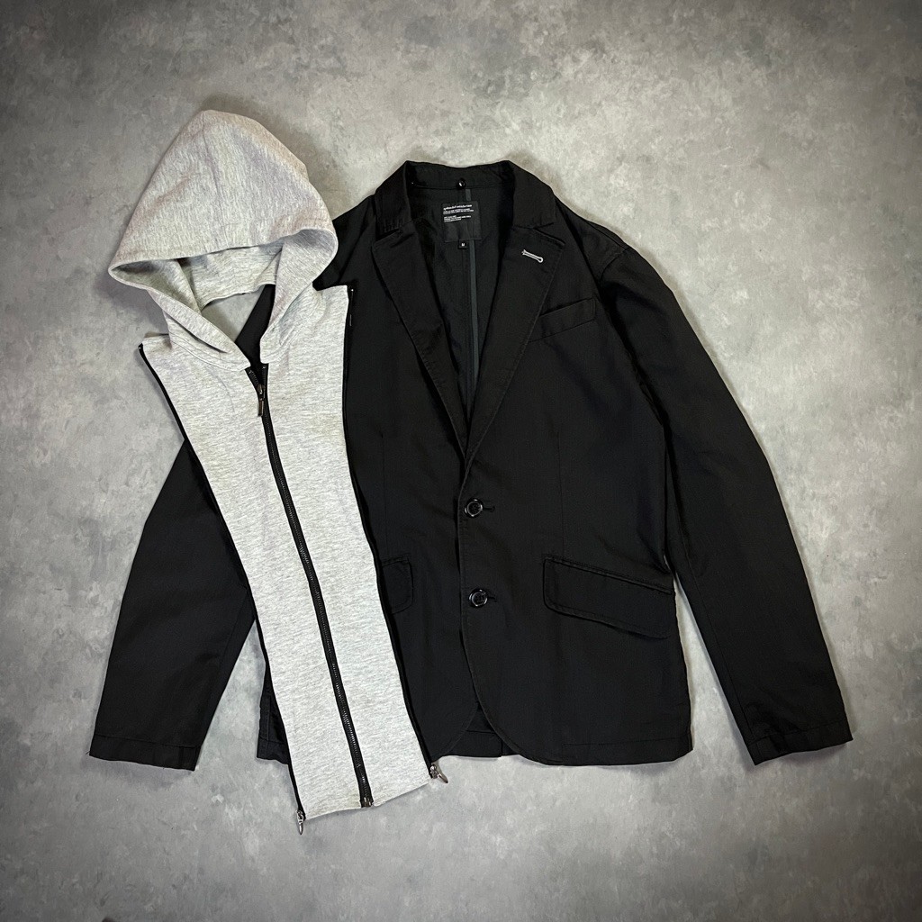 Splendid Satisfaction Hooded Layered Blazer CDG Yohji Style